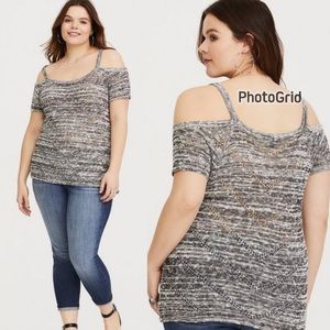 Torrid Marled Cold Shoulder Pullover Size 0
